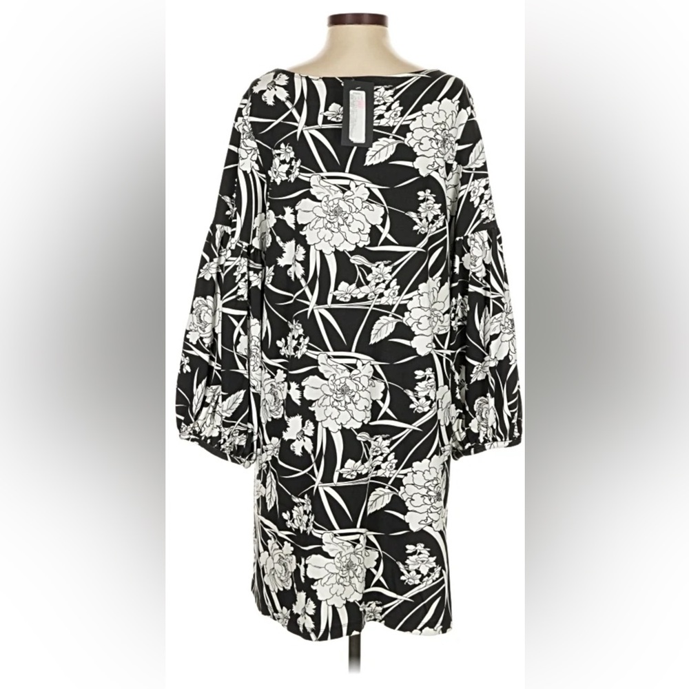 bryn Walker Black and White Floral Dress/Tunic, New, Size Small